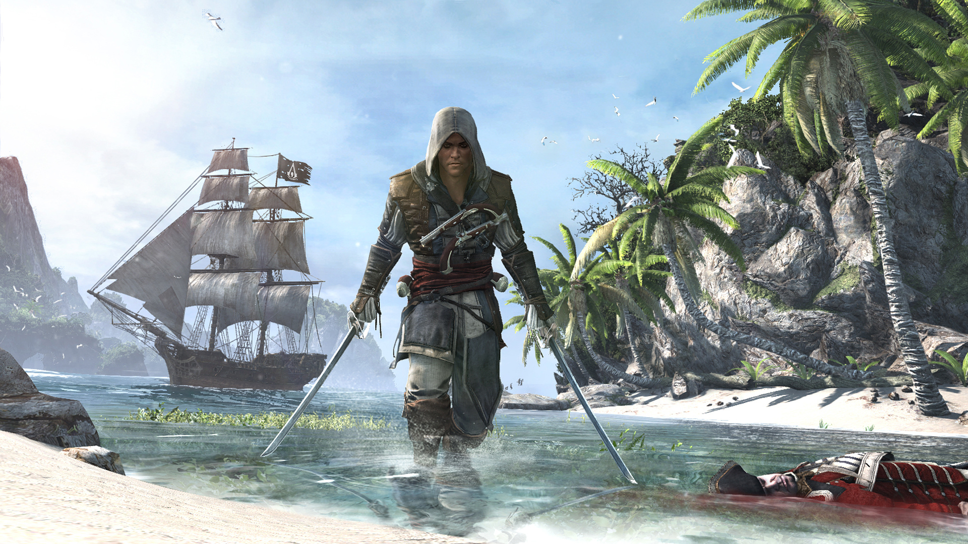 A promotional image for Assassin's Creed IV Black Flag.