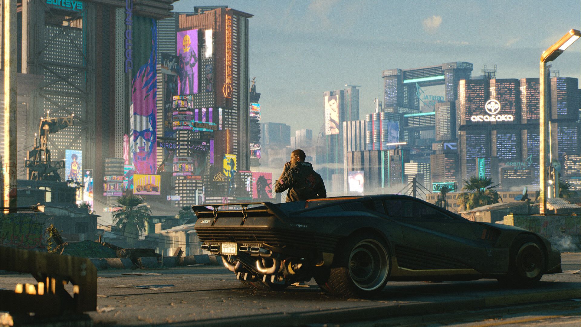 A promotional image for Cyberpunk 2077.