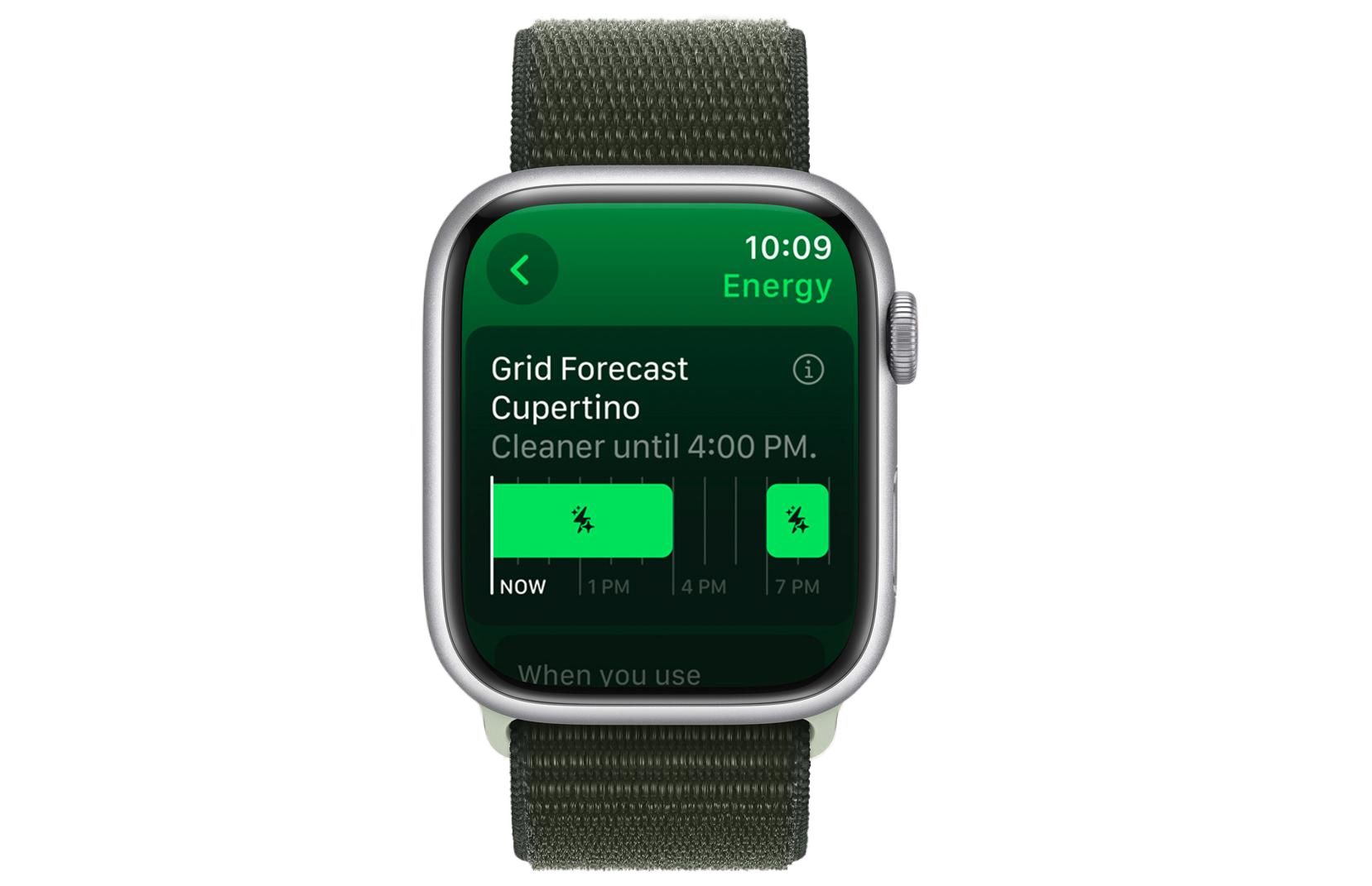 Apple Home app grid forecast on an Apple Watch.