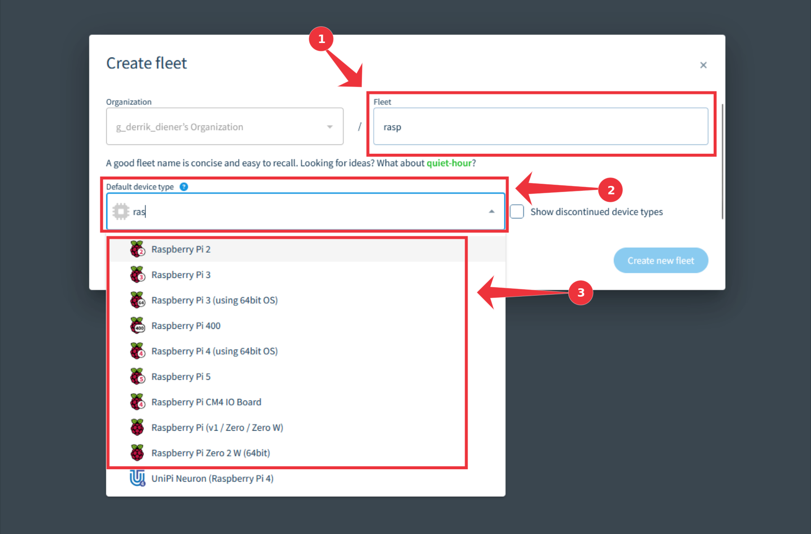 Creating the fleet on BalenaCloud.