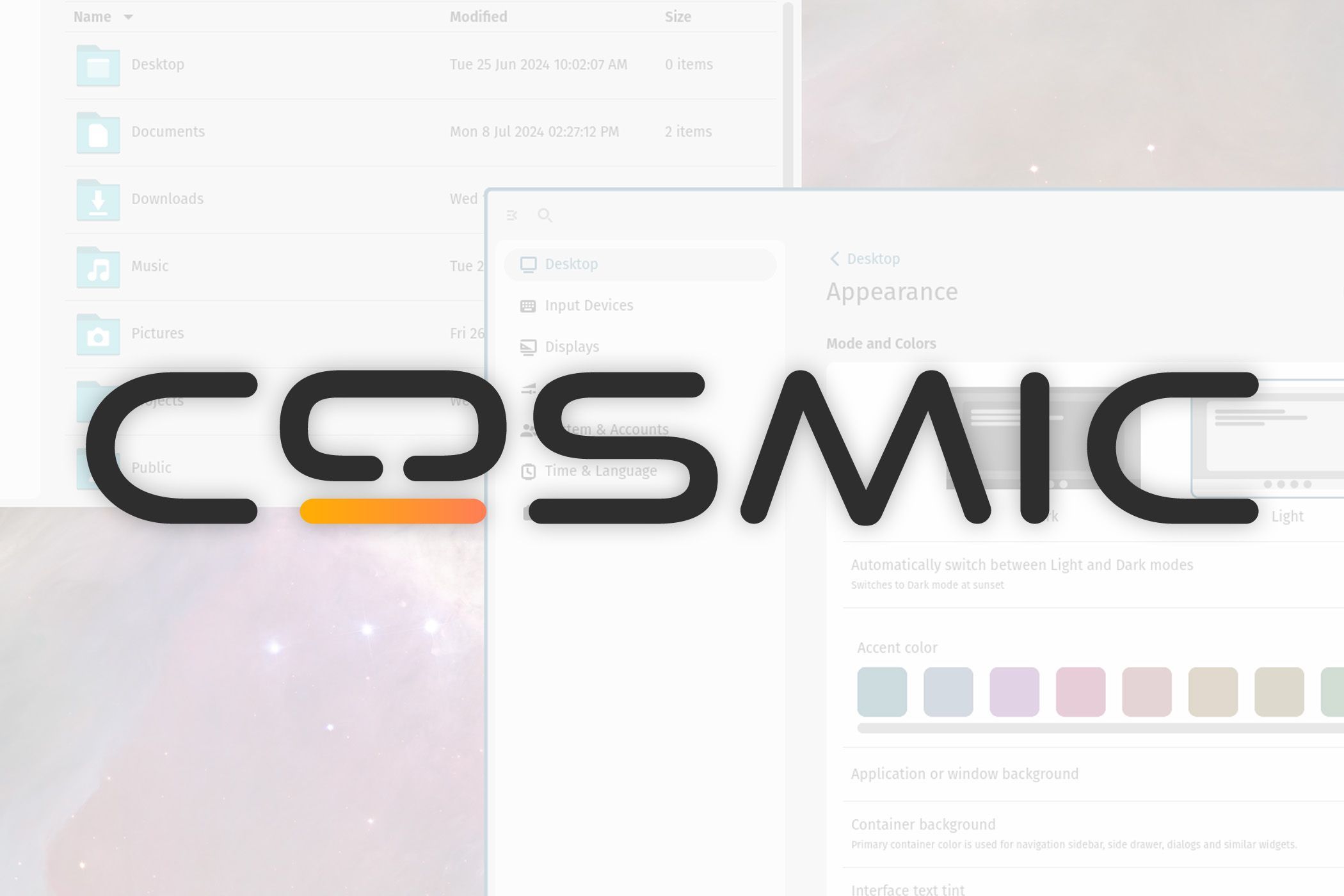 The shiny new cosmic linux desktop environment gets its first update