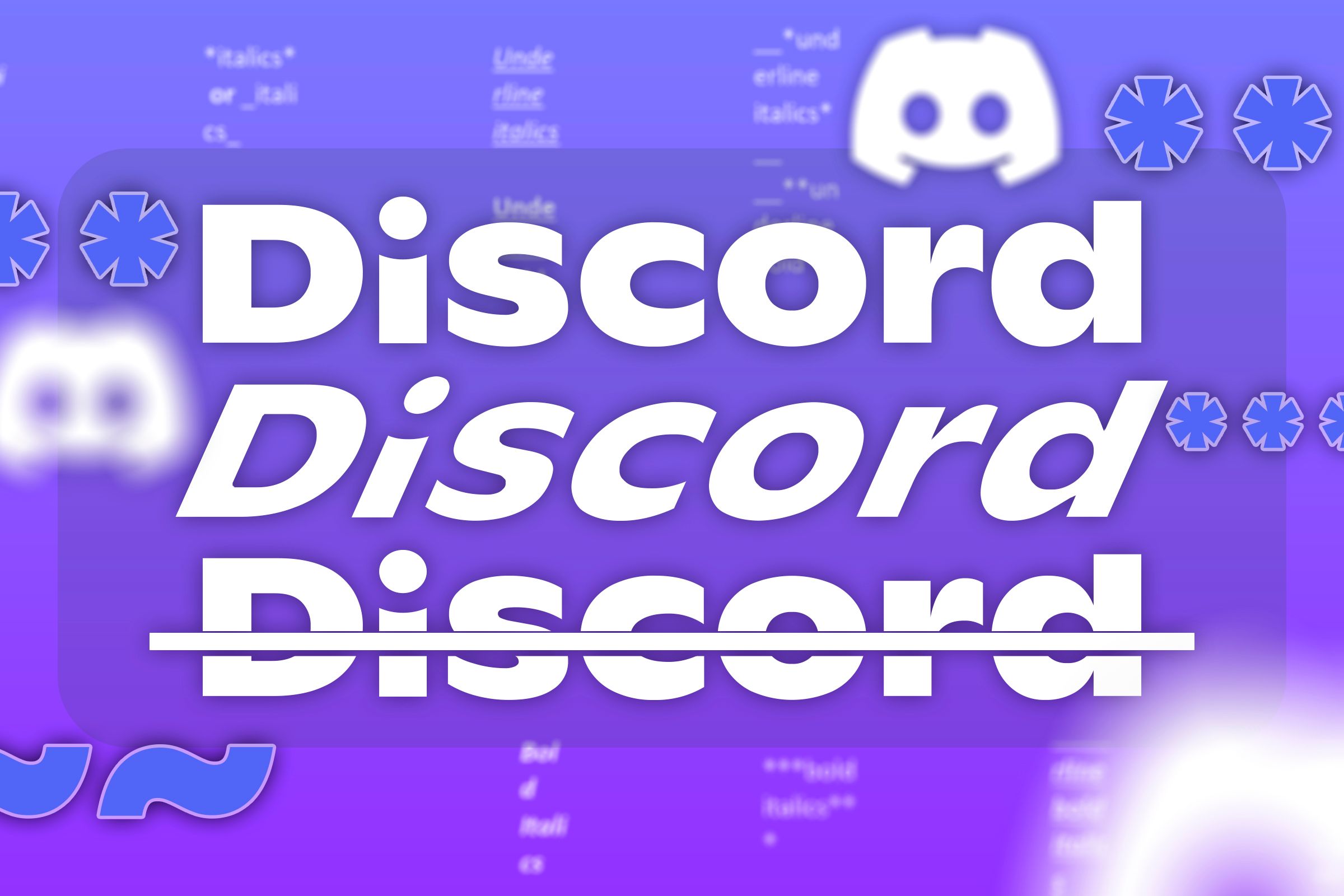 &lsquo;Discord&rsquo; text with some different formatting styles.