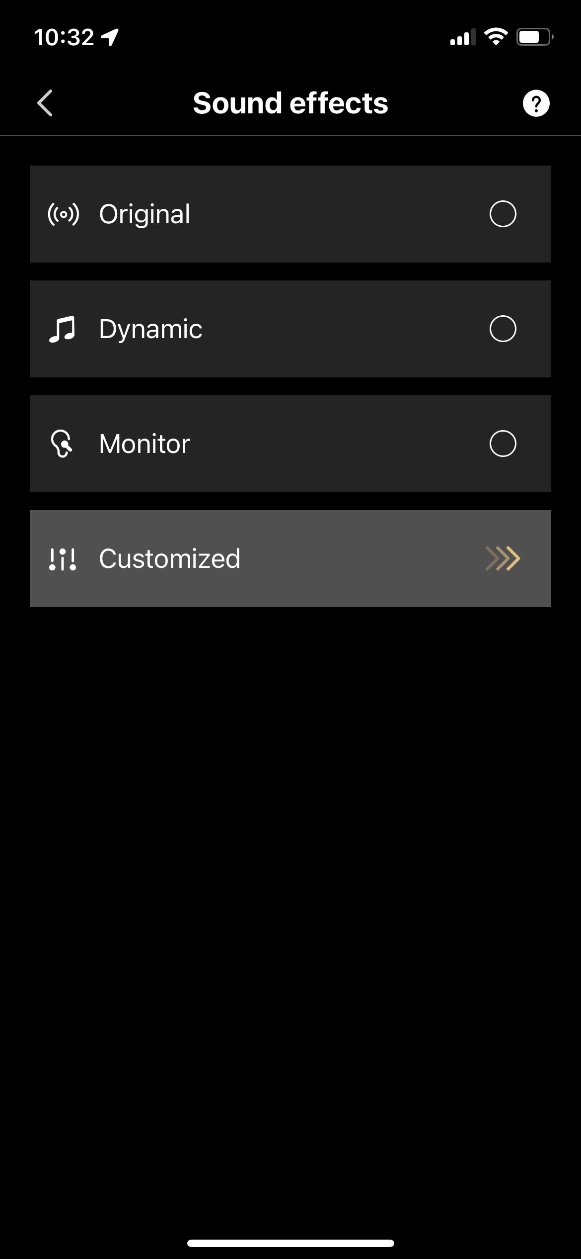 Audio presets in the Edifier ConneX app