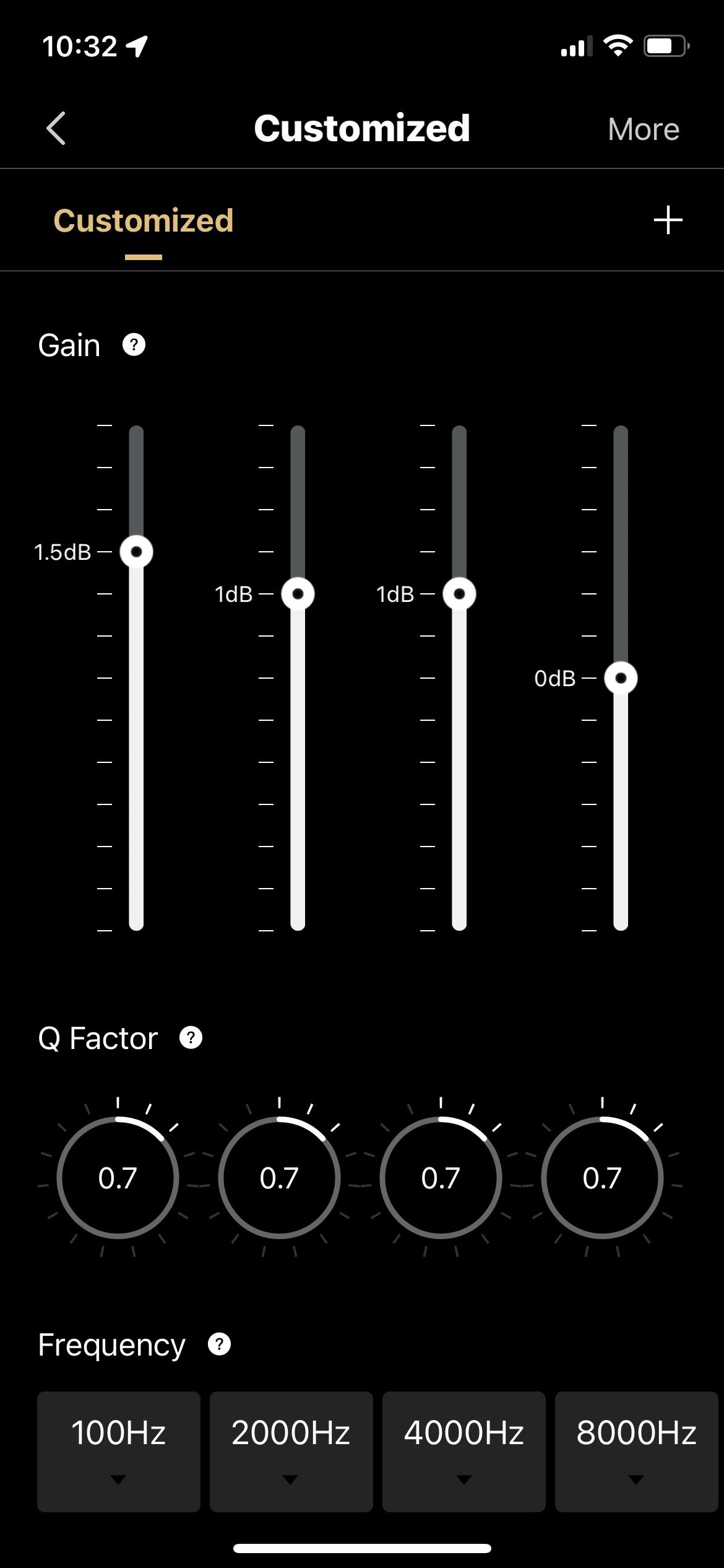 Custom EQ in the Edifier ConneX app