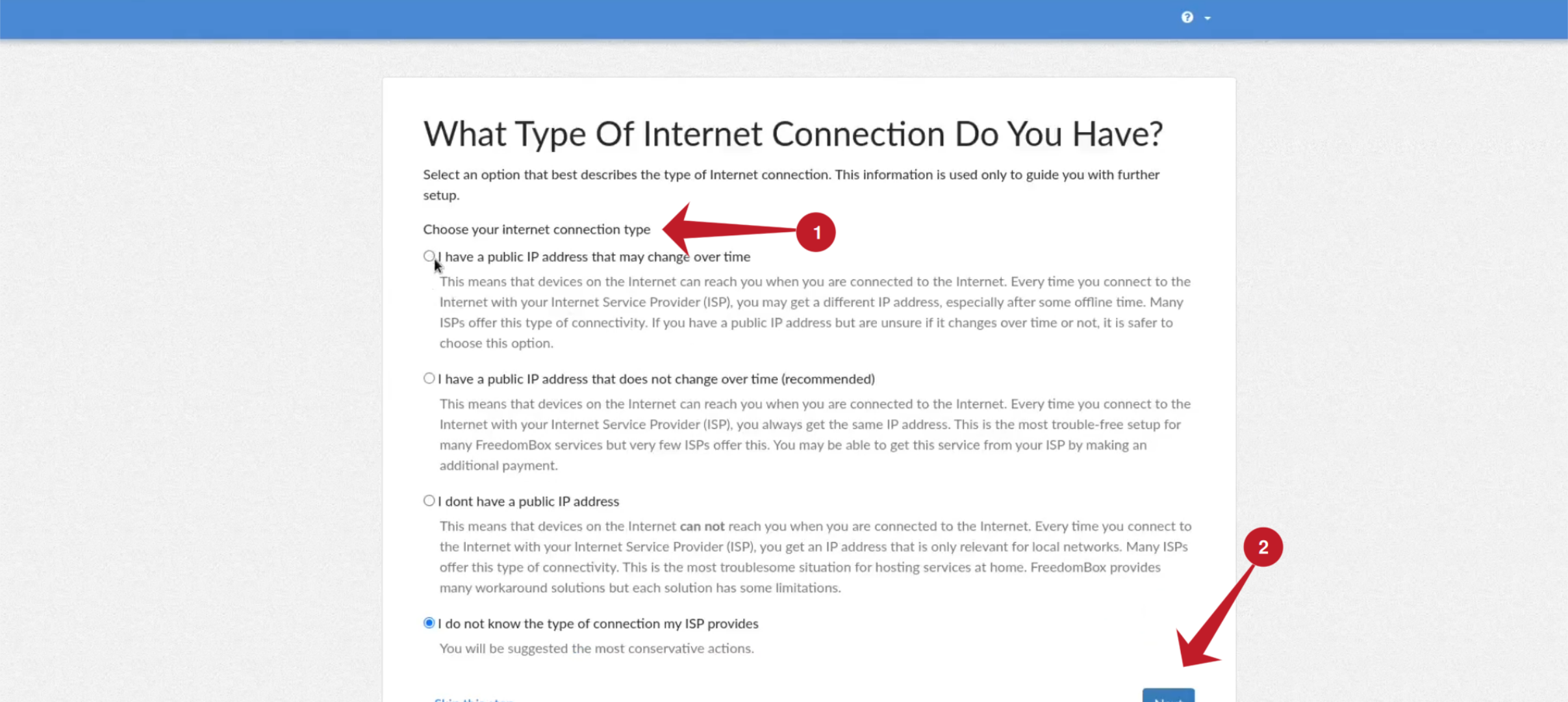 Freedombox type of internet connection.