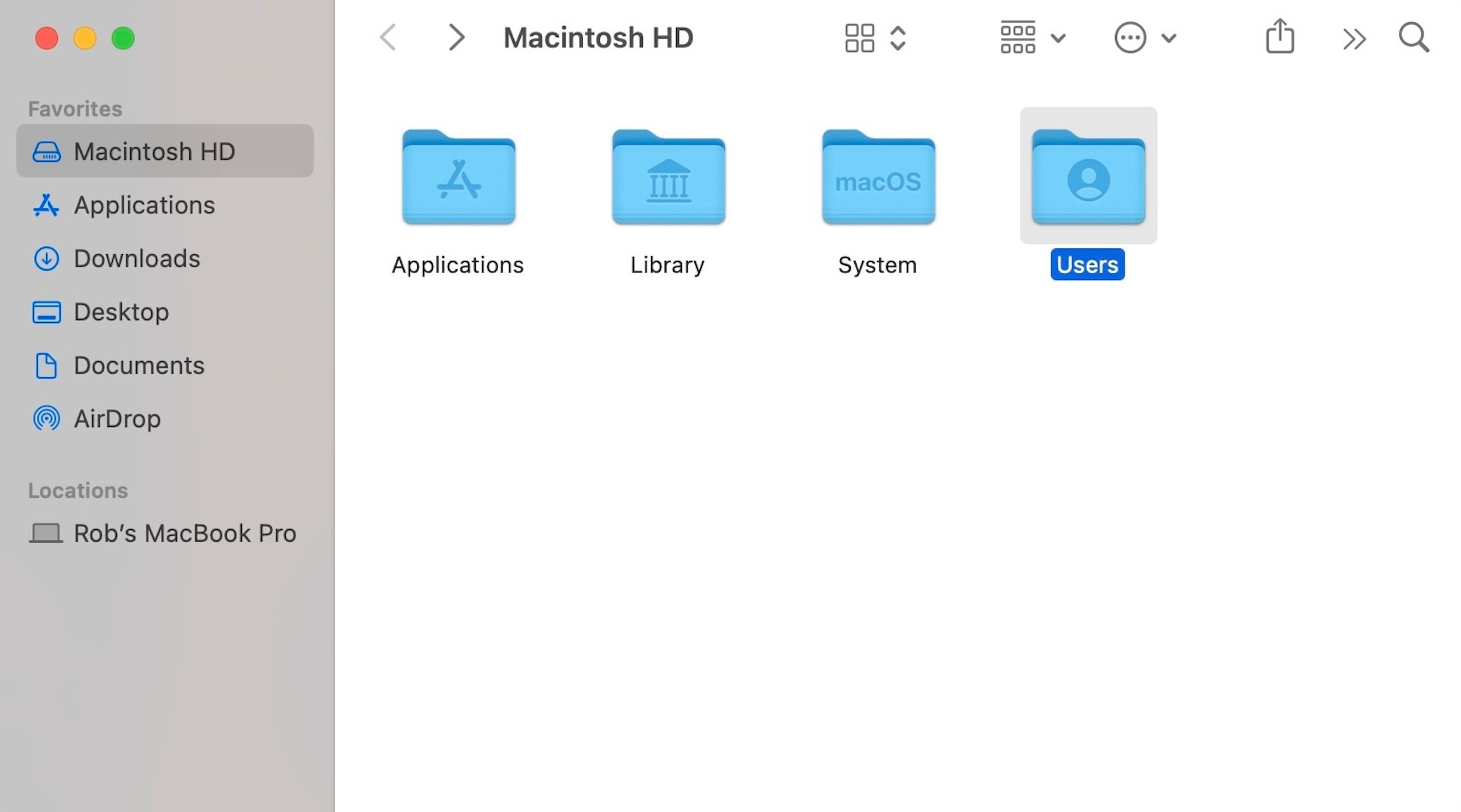 Users folder highlighted in Mac Finder window.