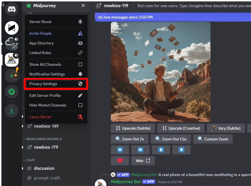 Handling message requests on Discord desktop.