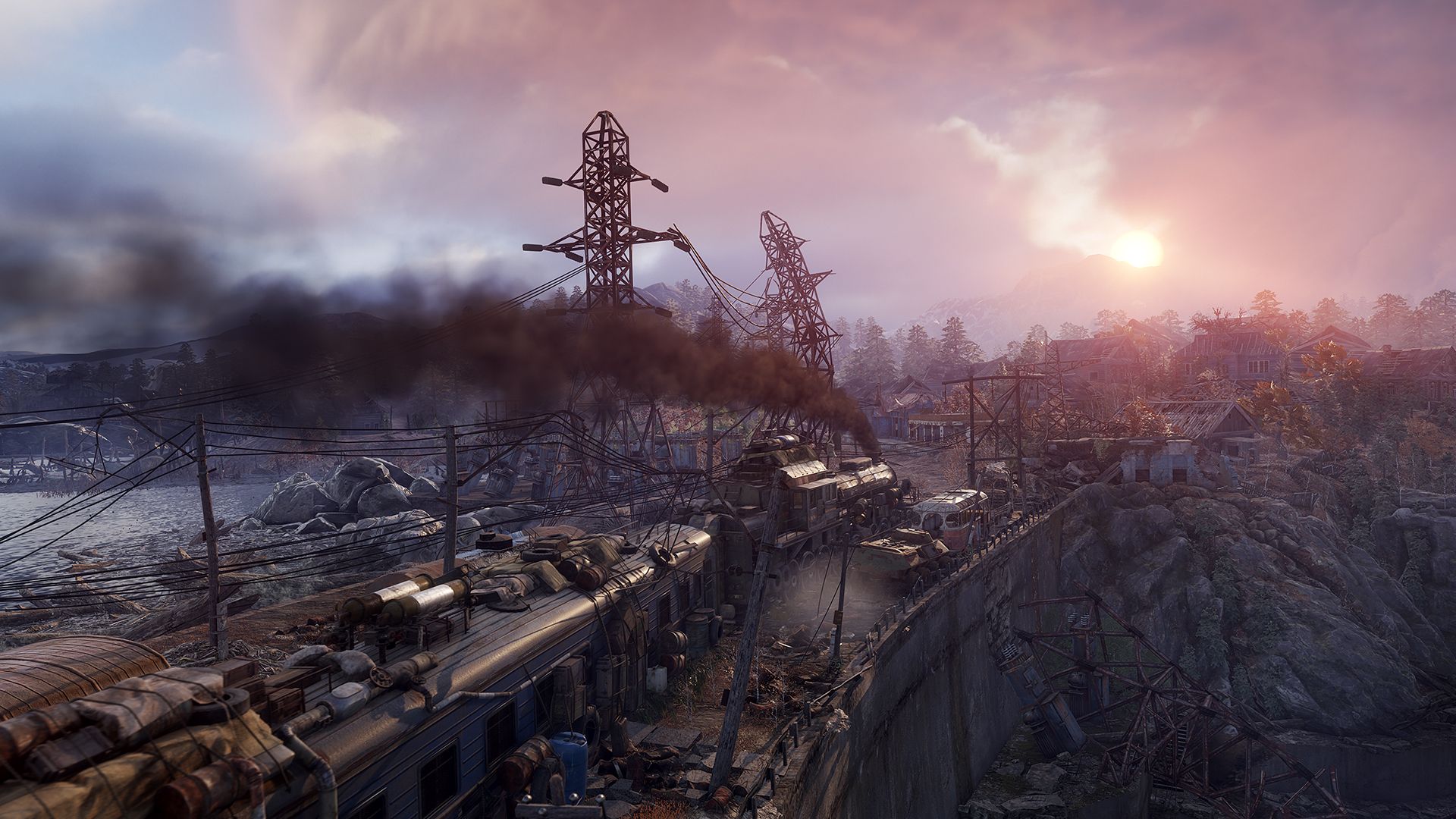 Metro Exodus screenshot showing landscape with global illumination