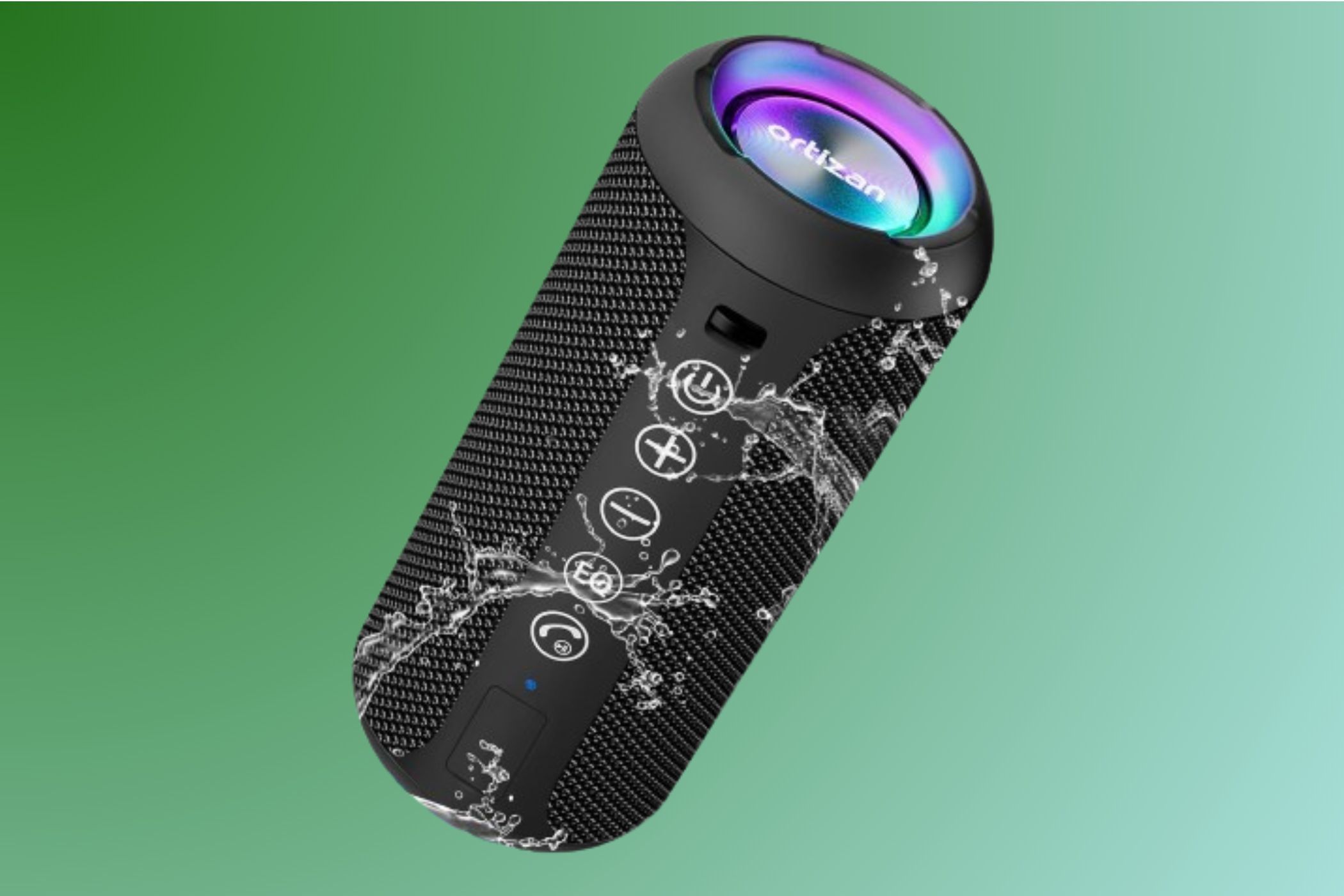 Ortizan Bluetooth Speaker on gradient background