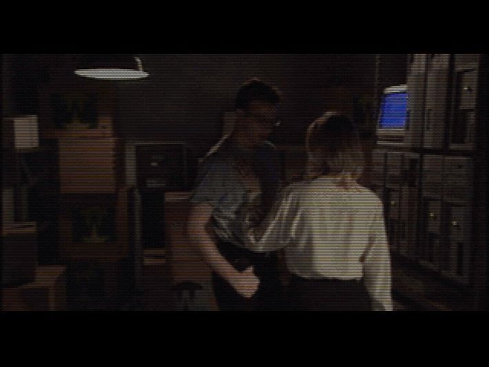 Phantasmagoria 2 features a scene in which the main character and his girlfriend are standing in a computer room.