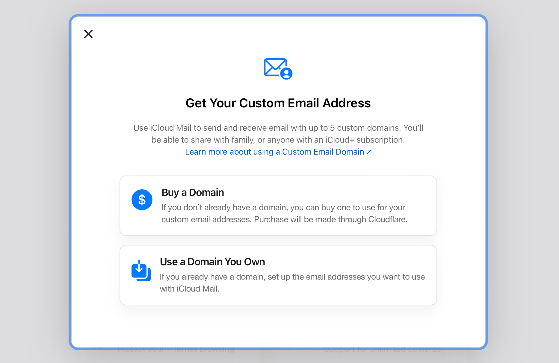 Adding a custom email domain to iCloud Mail.