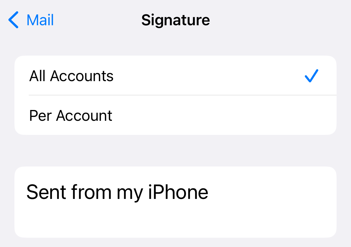 The "Sent from my iPhone" email signature.