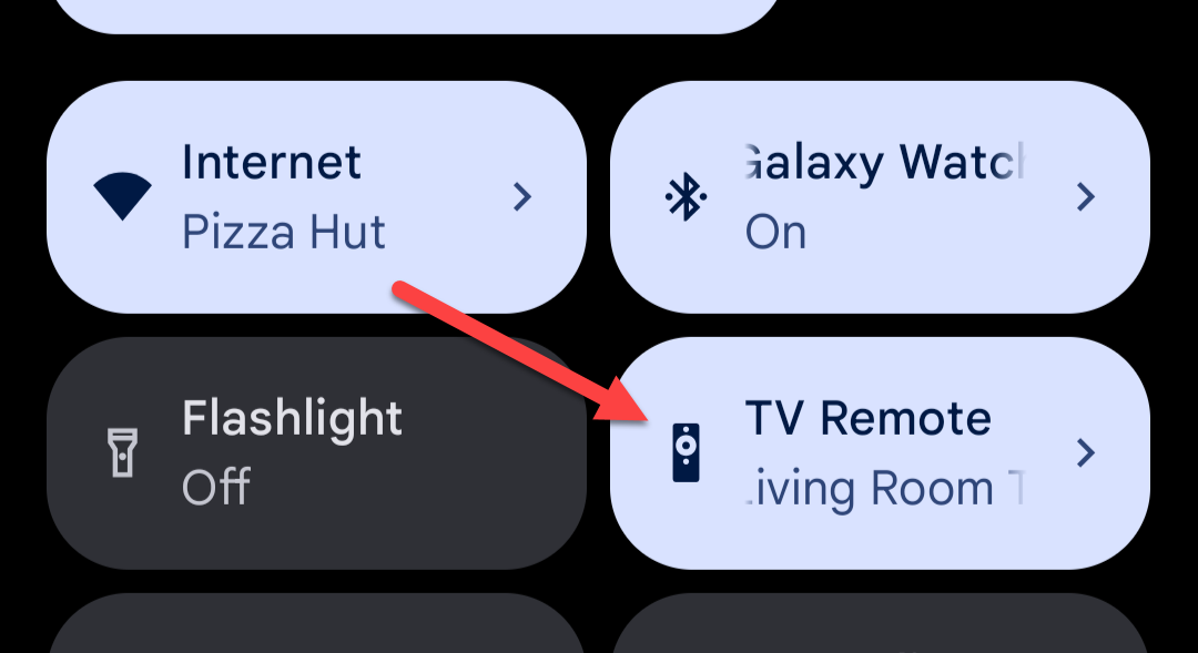 Google TV remote quick settings