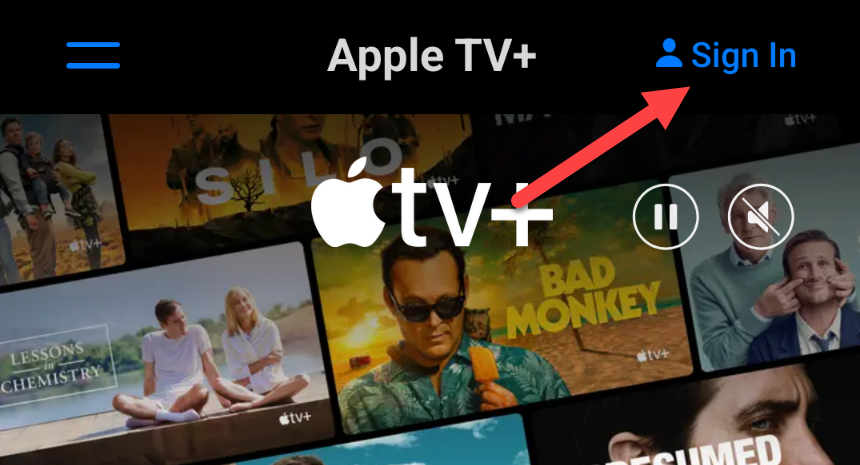 Apple TV+ website in a browser.