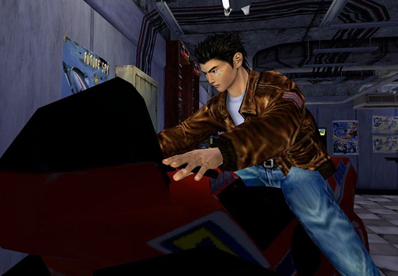 Ryo Hazuki playing Hang-on in Shenmue.