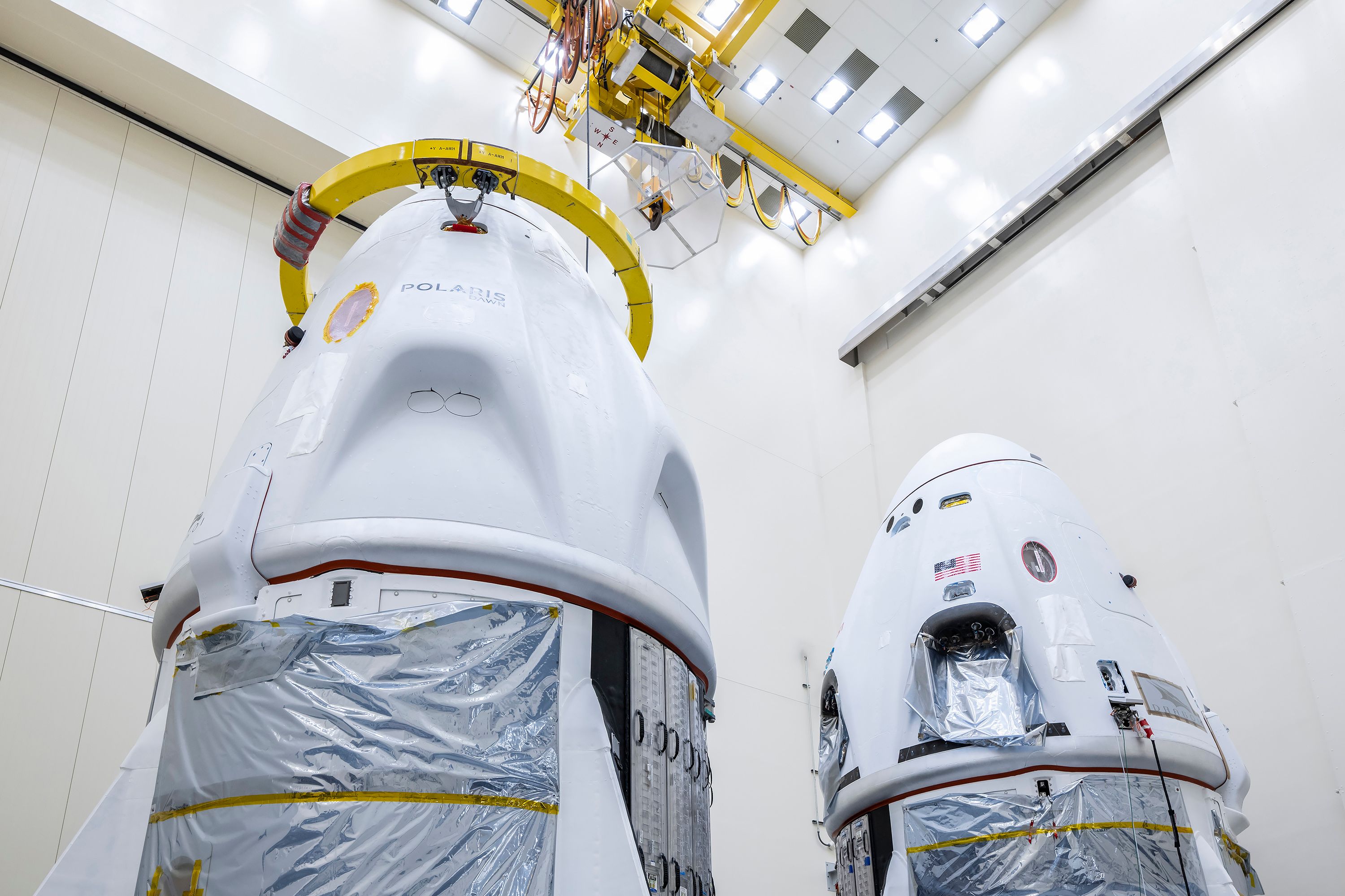 SpaceX Dragon crew capsules.