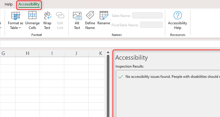 The Accessibility tools in Excel.