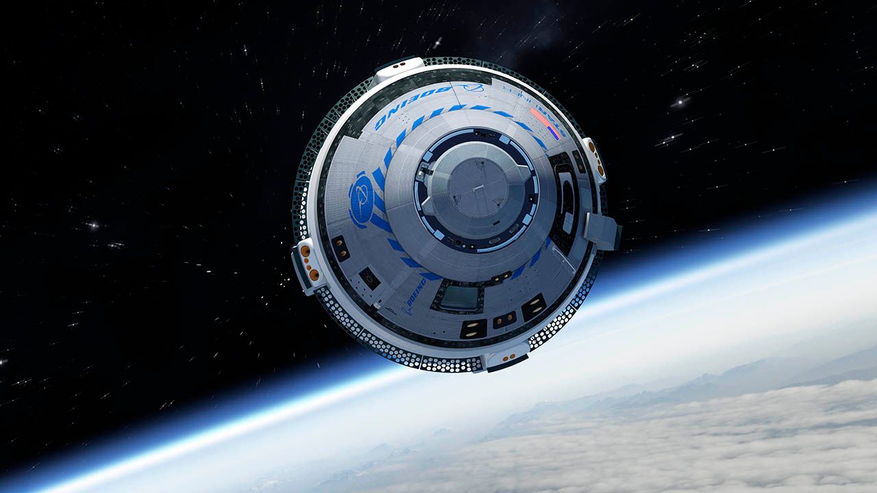 The Boeing Starliner capsule.