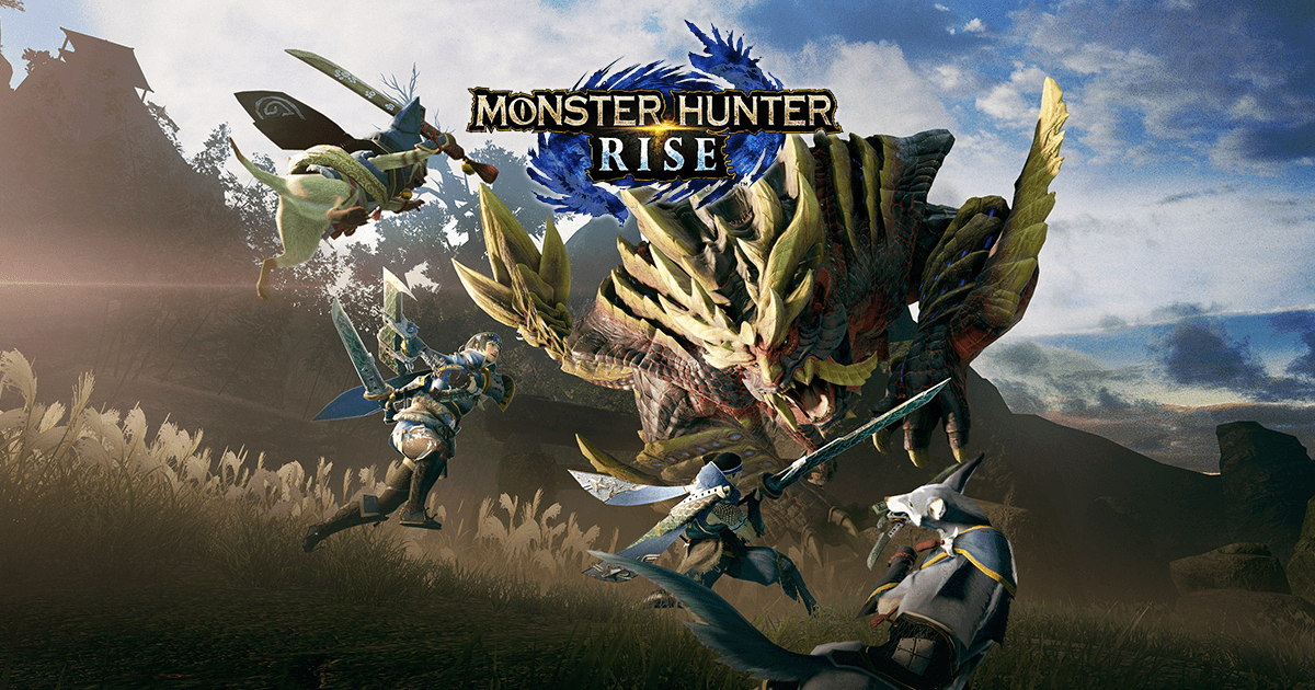 The title screen for Monster Hunter Rise.