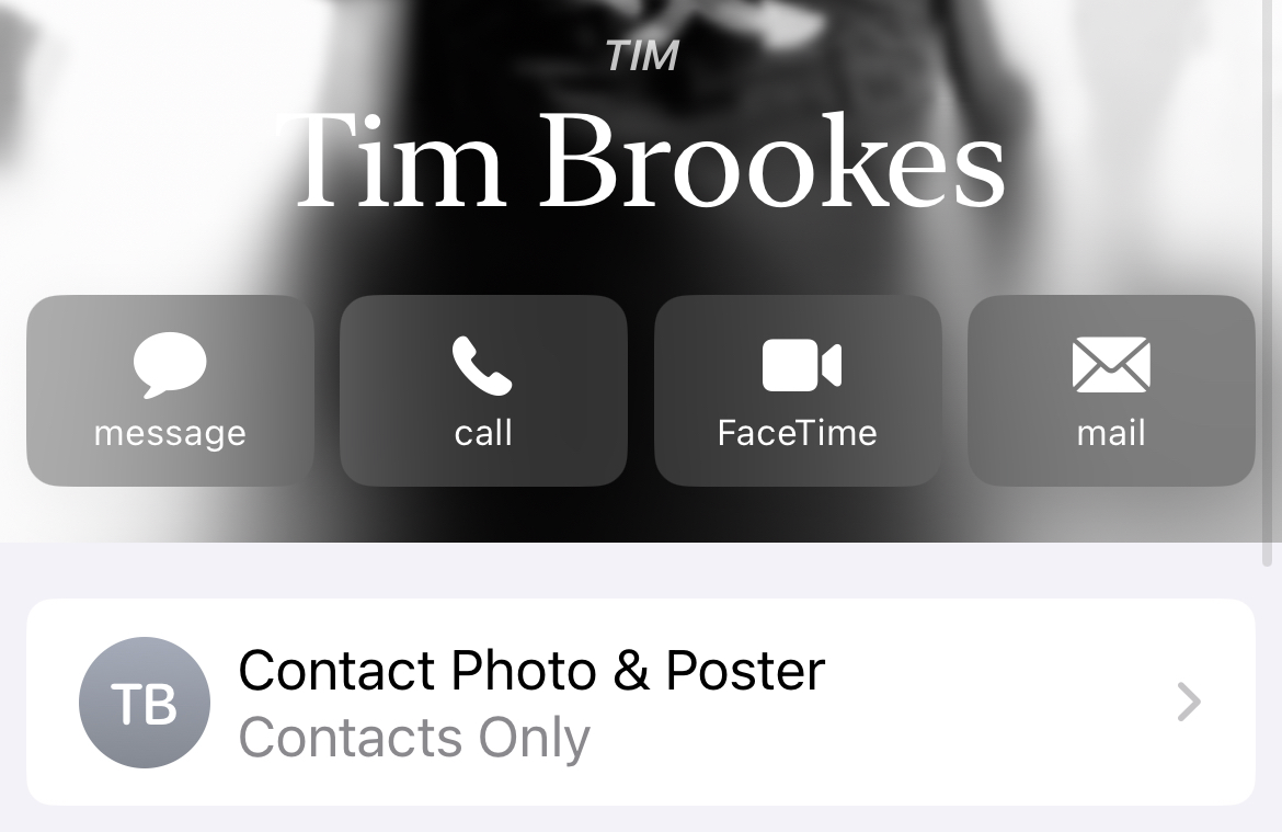 iOS 17's Contact Poster on an iPhone.