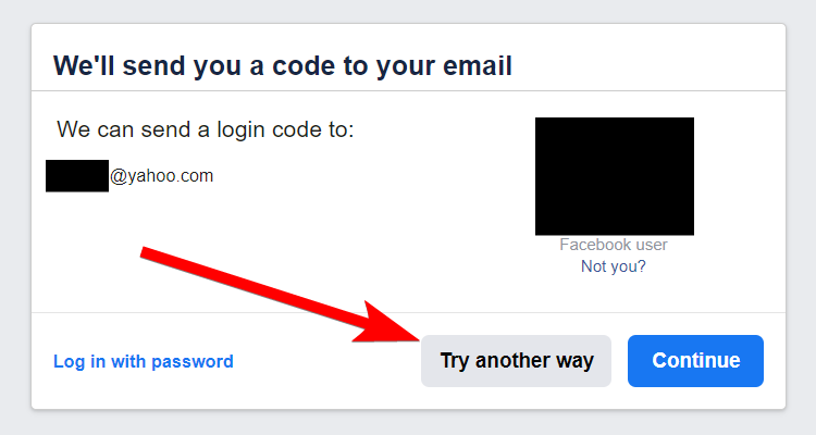 Facebook password reset interface