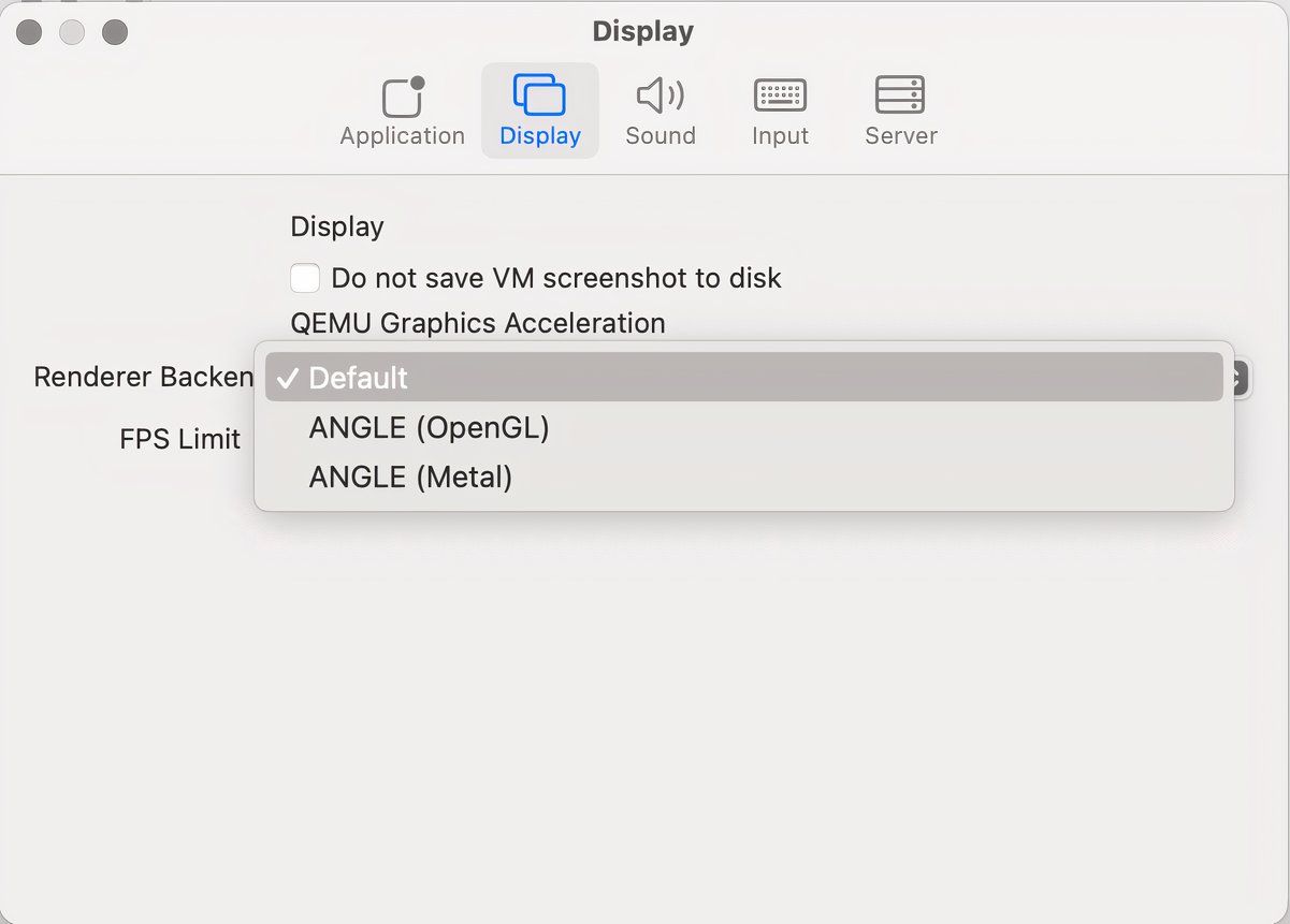 UTM's display options.