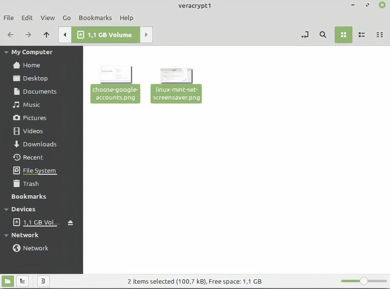 Inside a VeraCrypt volume.