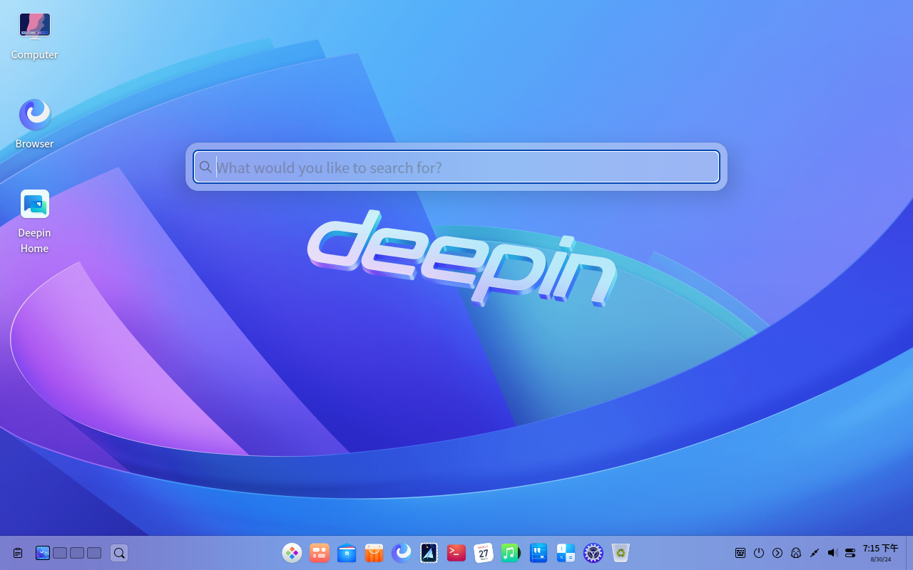 Deepin spotlight search.