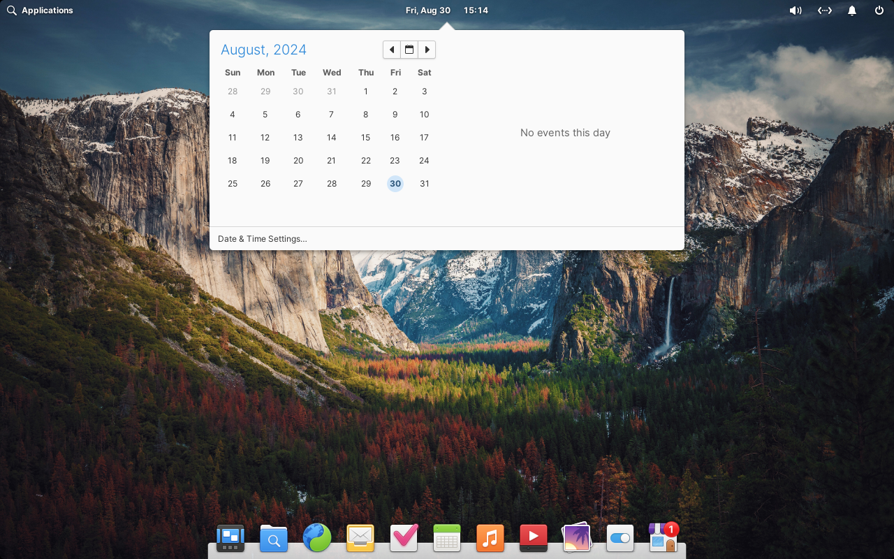 Elementary OS calendar.