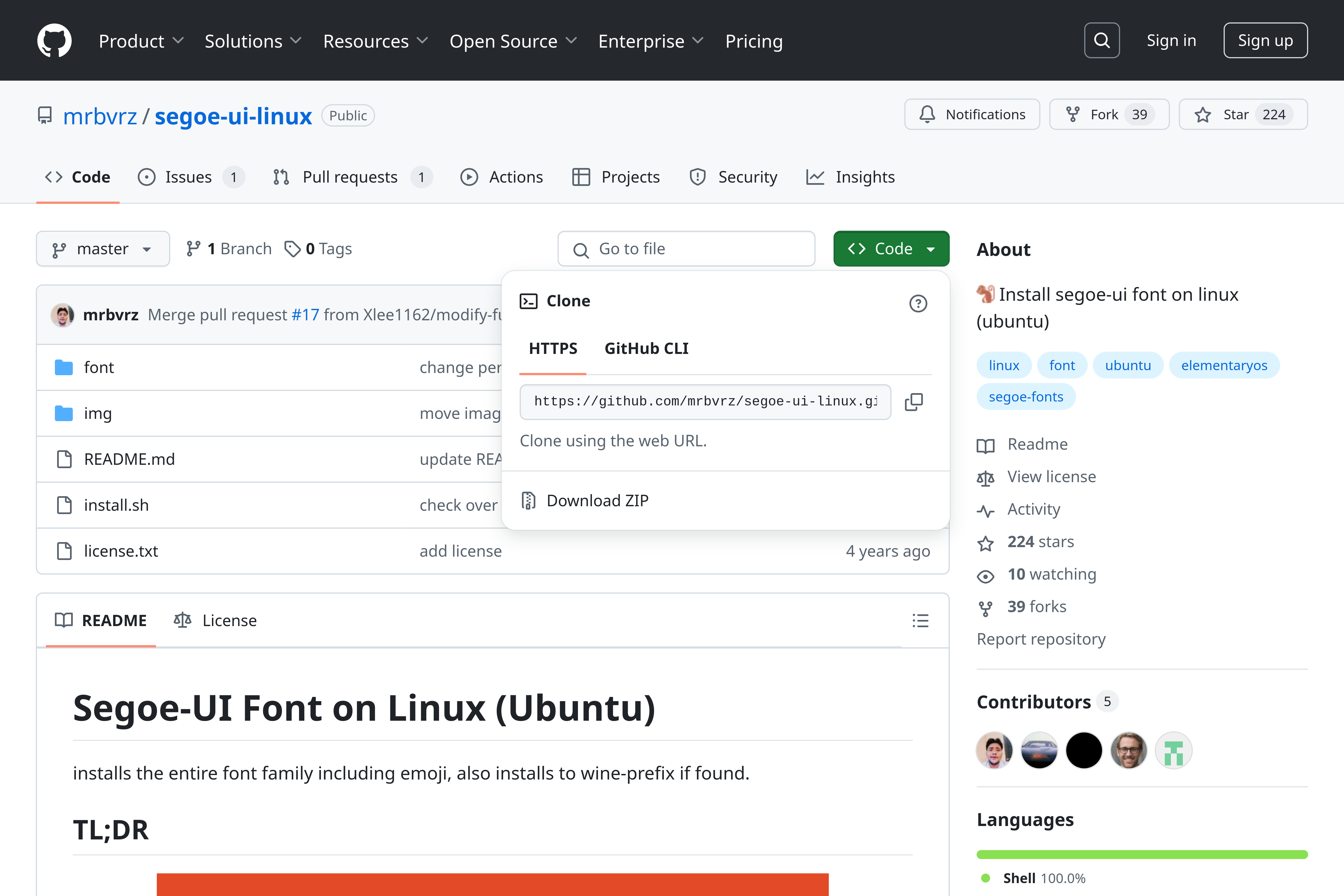 Segoe-ui-linux Windows-like Font Git Overview