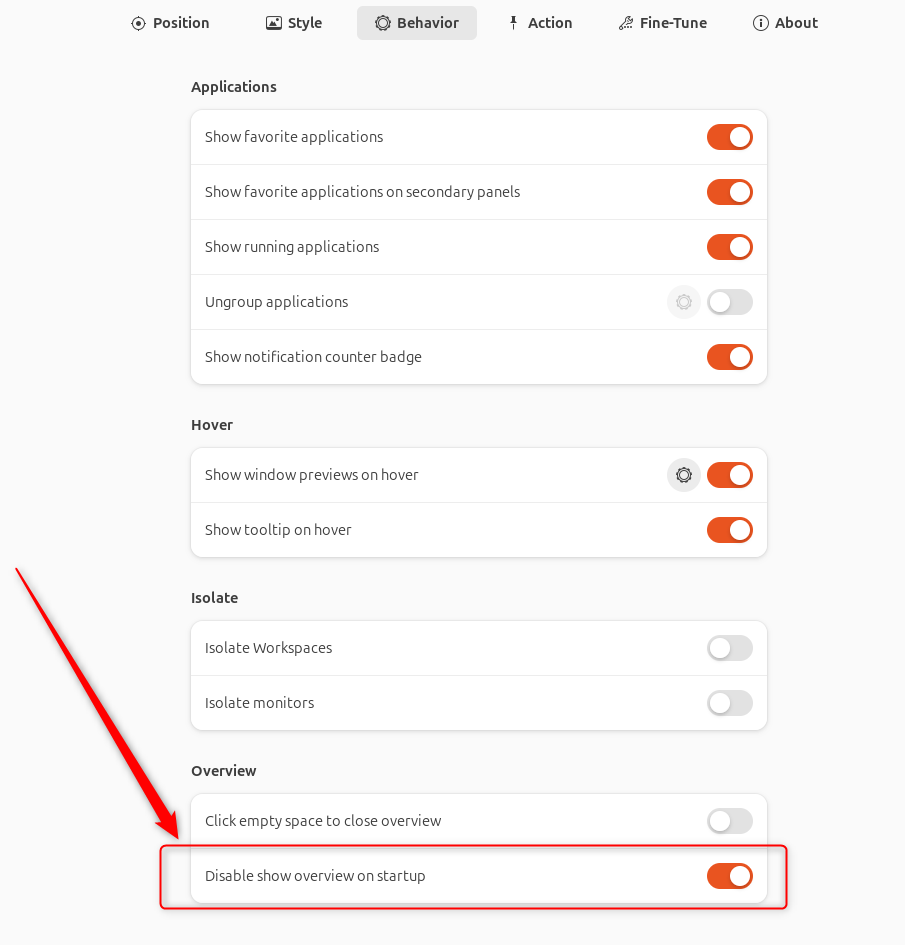 Tweaking Panel Behavior