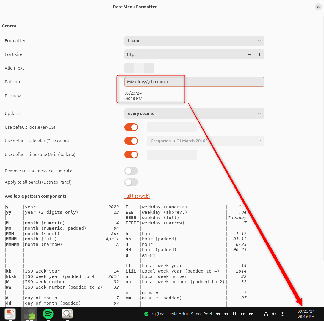 Setting Windows 11 Style Date Menu Format