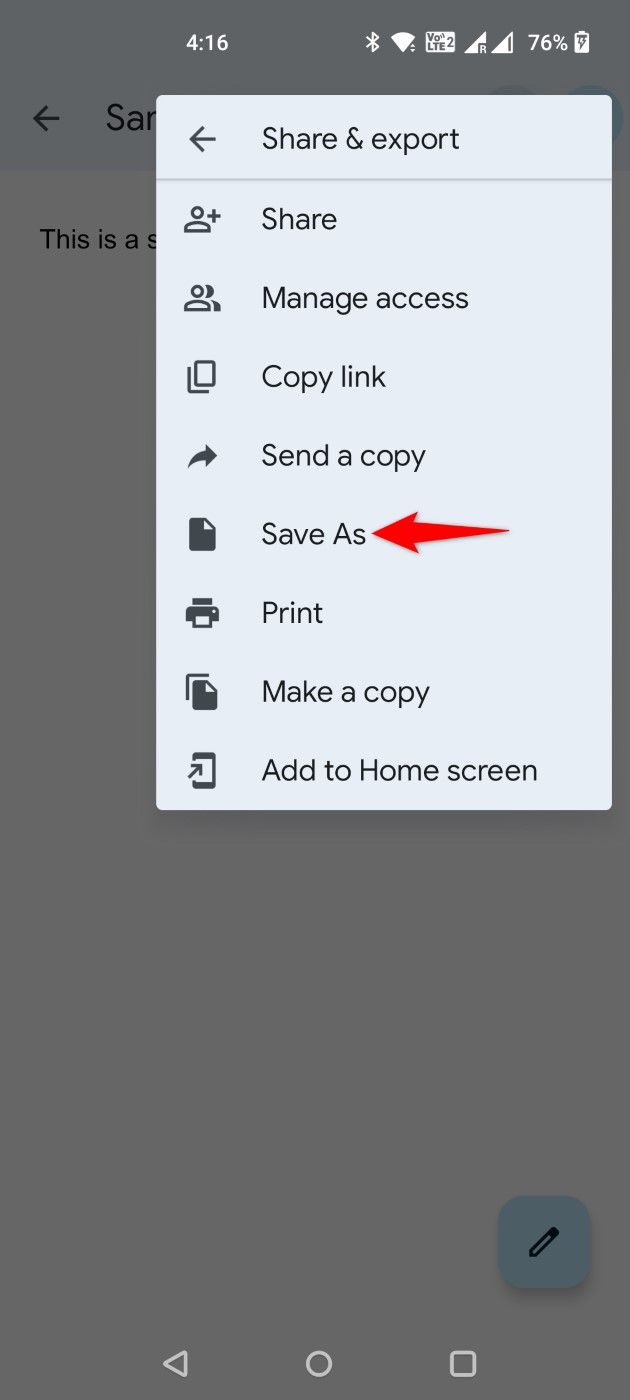 'Save As' highlighted in Google Docs.