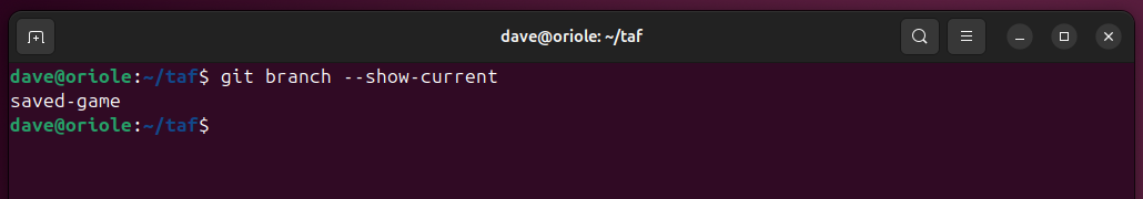 Using the --show-current option with the git branch command to obtain the name fo the current branch.