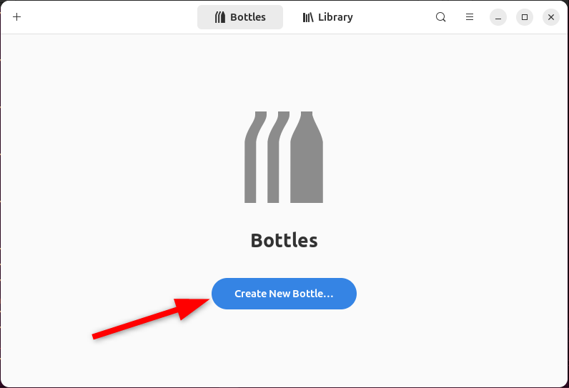 Bottles home screen with 'Create New Bottle' button.