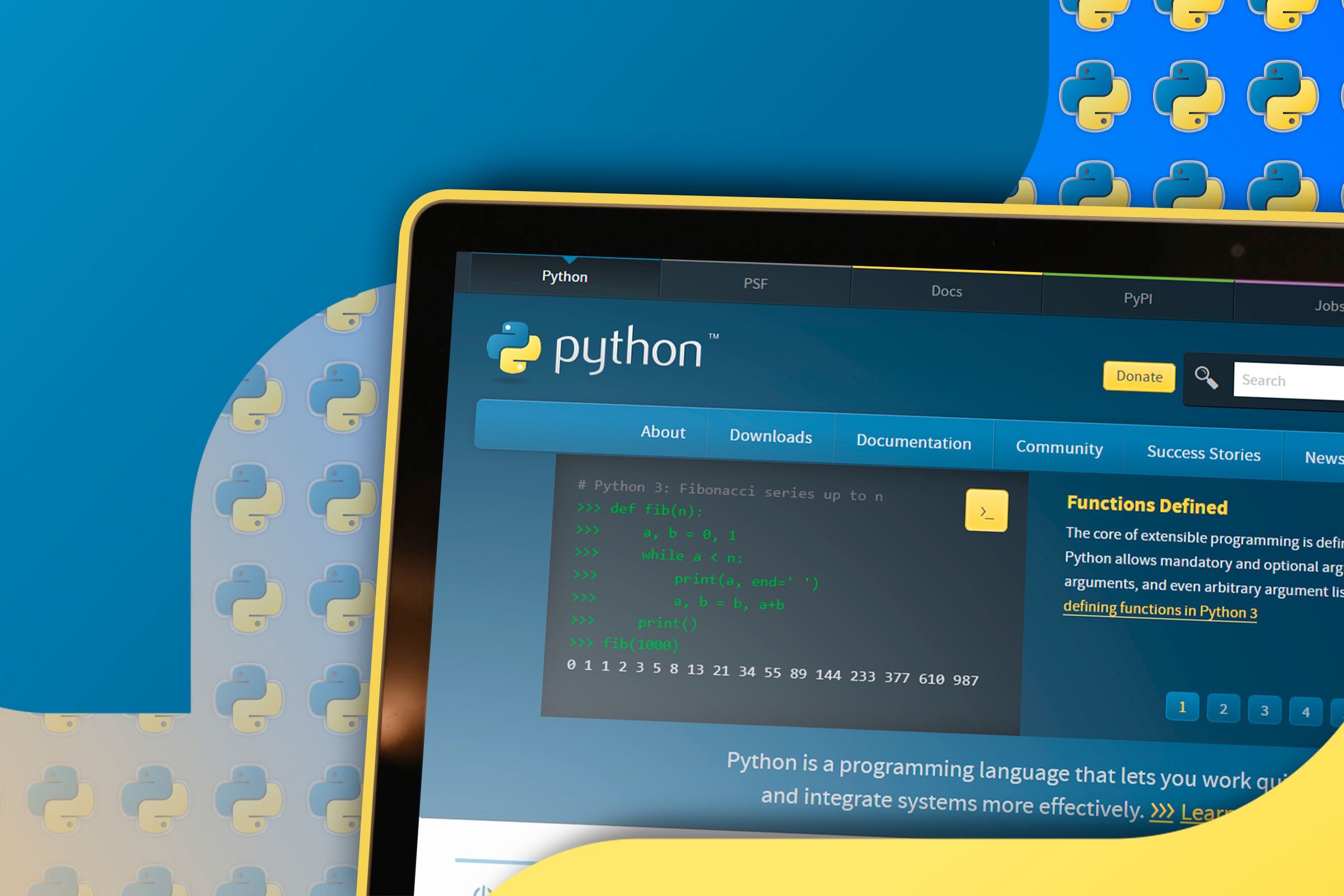 A screen with the Python download webpage.