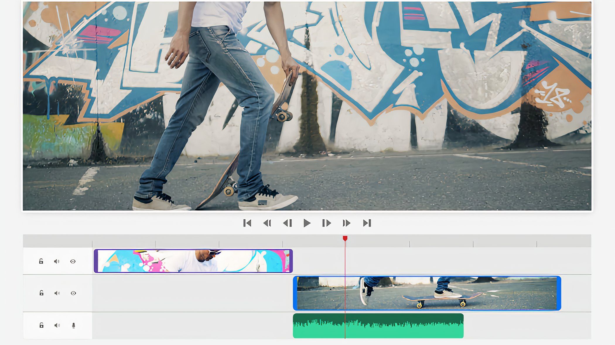 The redesigned timeline in Adobe Premiere Elements 2025.