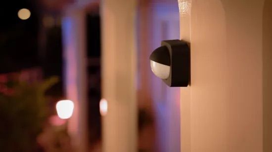 An external motion sensor to automatically switch on lights inside the home.