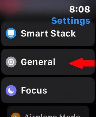 Choose the Apple Watch settings menu general tap.