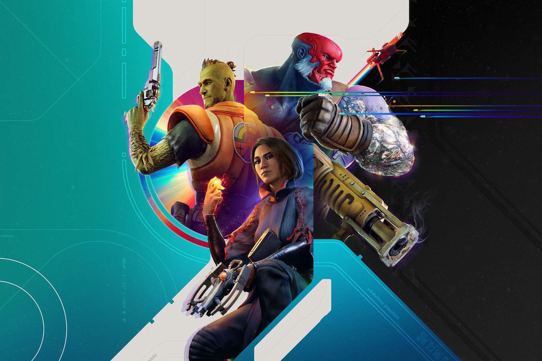 A Promotional Image from Concord, featuring three playable characters.