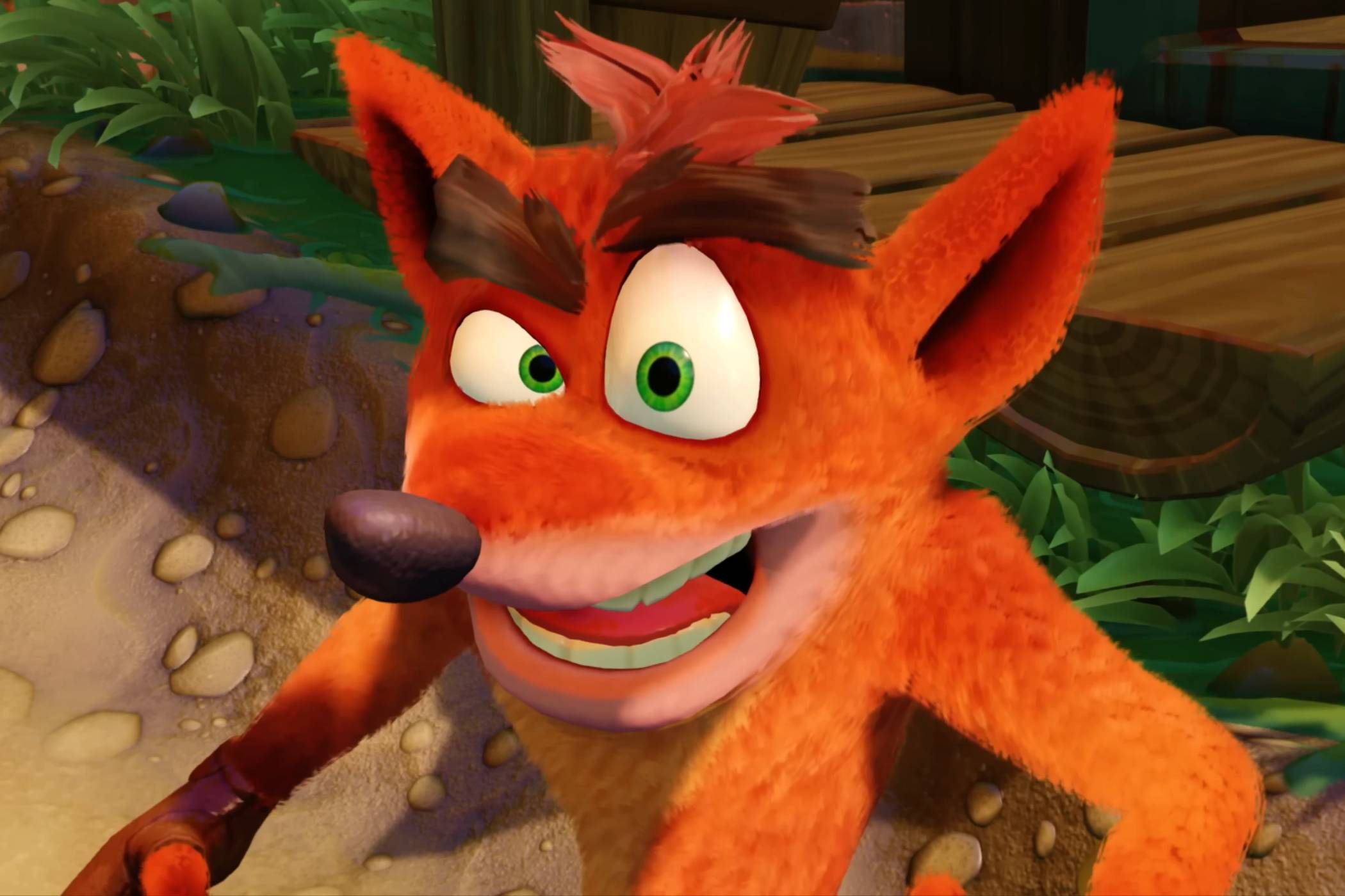 Crash Bandicoot looking at the camera in the N Sane Trilogy.