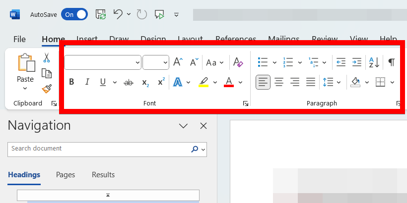 font-paragraph-group-microsoft-word