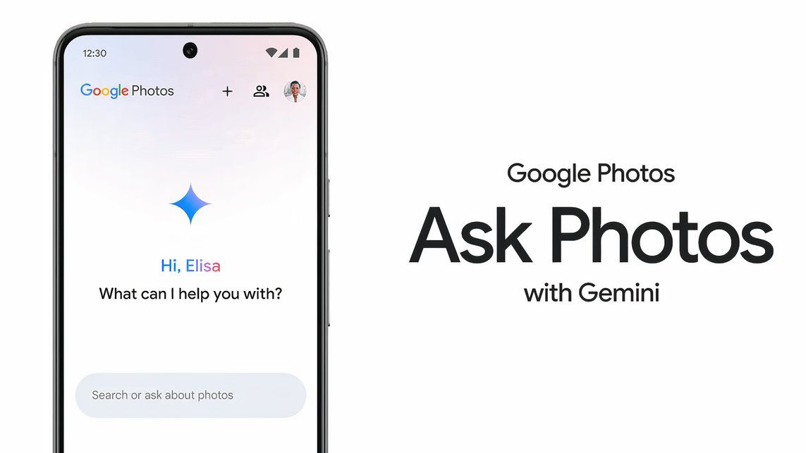 Google Photos showing an Ask Photos screen on an Android device.