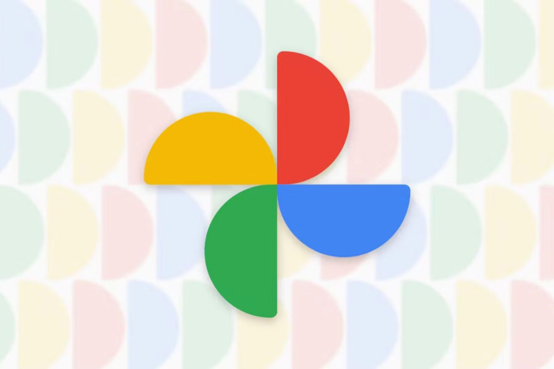 Google photos logo over different colored semi-circles