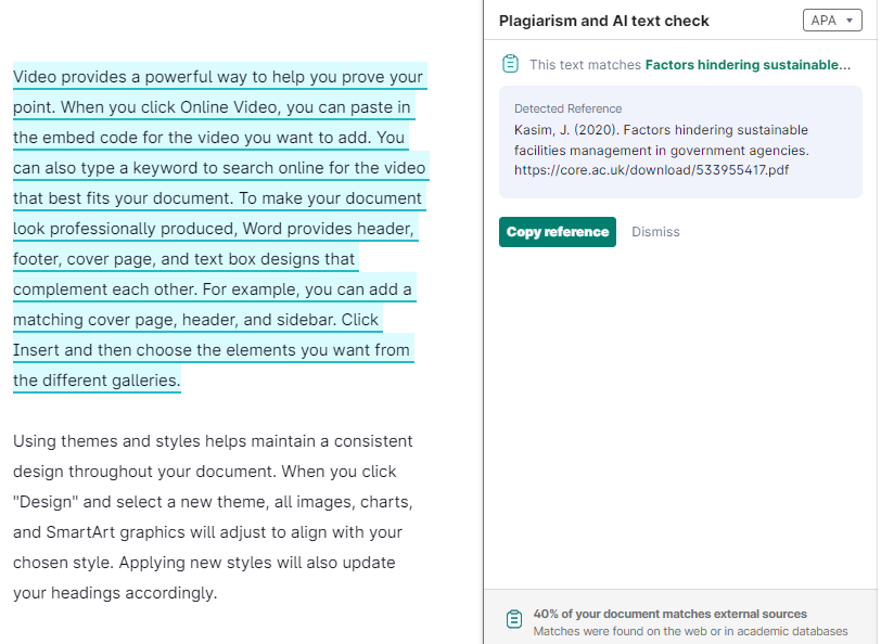 Grammarly Plagiarism report.