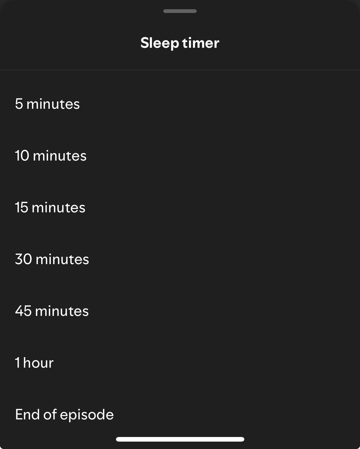 Sleep Timer on Spotify.