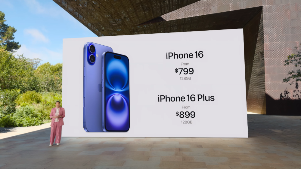 iPhone 16 pricing announcement.