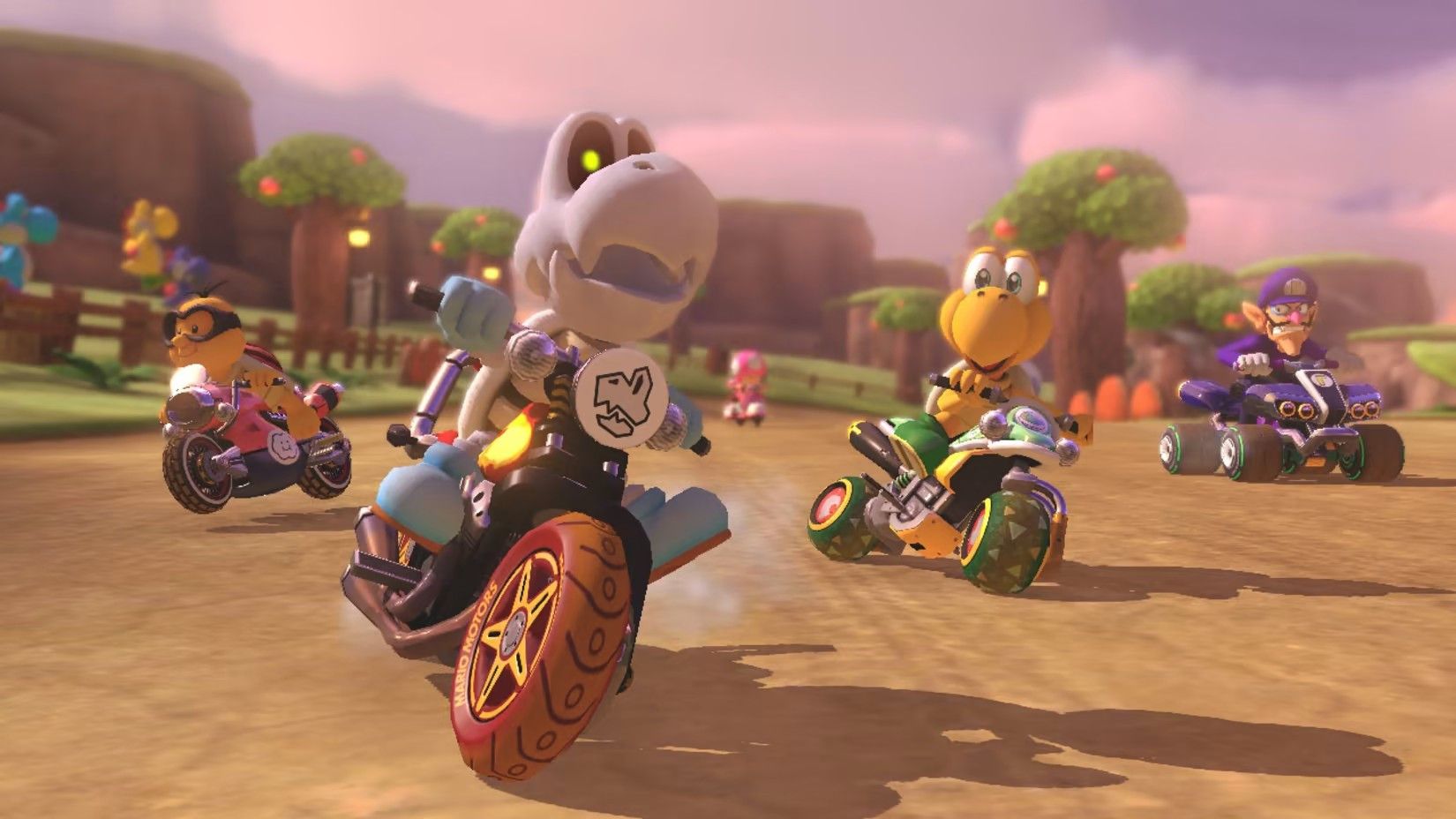 Dry Bones and other characters from Mario Kart 8 Deluxe.