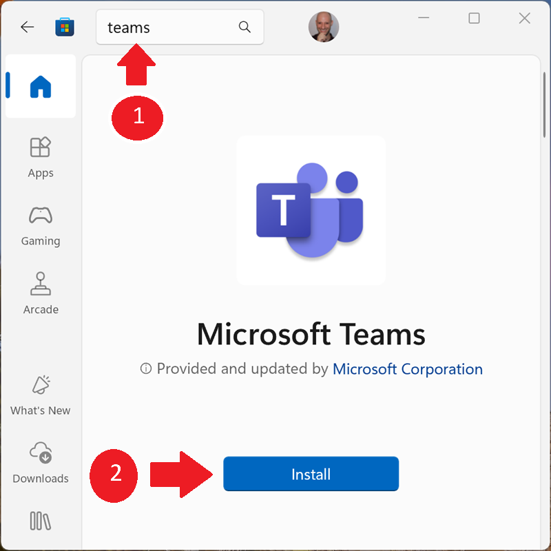 Microsoft Teams in the Microsoft Store.