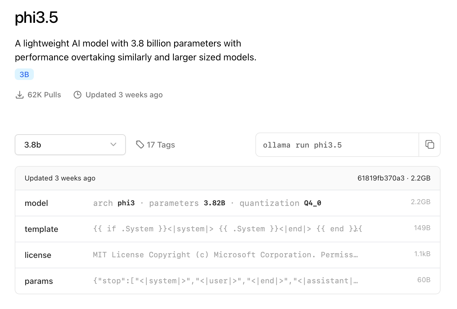 Other Ollama large language models like Phi 3 will run better on older, less powerful hardware.